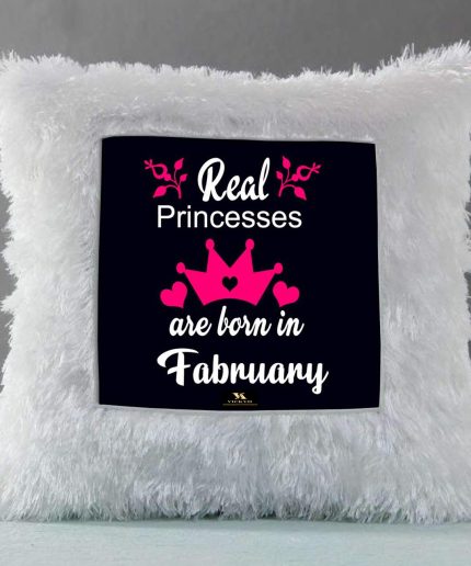 Vickvii Printed Real Princess Are Born In February Led Cushion With Filler (38*38CM) | Save 33% - Rajasthan Living 3