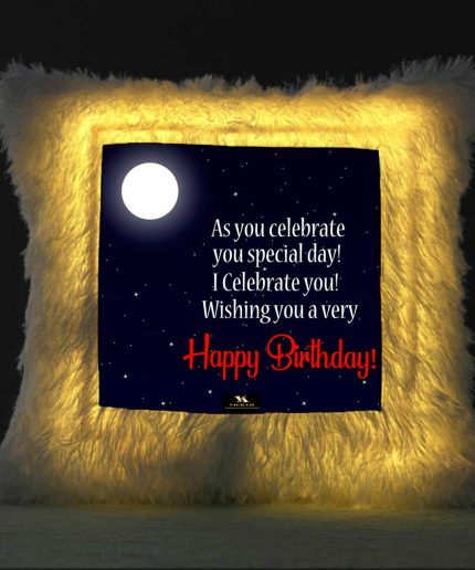 Vickvii Printed Happy Birthday Quot Led Cushion With Filler (38*38CM) | Save 33% - Rajasthan Living