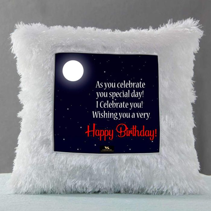 Vickvii Printed Happy Birthday Quot Led Cushion With Filler (38*38CM) | Save 33% - Rajasthan Living 6
