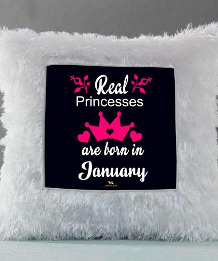 Vickvii Printed Real Princess Are Born In January Led Cushion With Filler (38*38CM) | Save 33% - Rajasthan Living 3