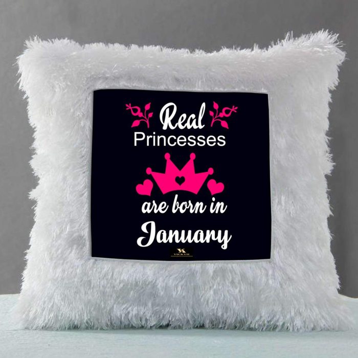 Vickvii Printed Real Princess Are Born In January Led Cushion With Filler (38*38CM) | Save 33% - Rajasthan Living 6