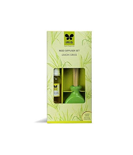 Iris New Lemon Grass Fragances Reed Diffuser Set with Oil 60ml With Ceramic Pot & Diffuser Stick | Save 33% - Rajasthan Living 3
