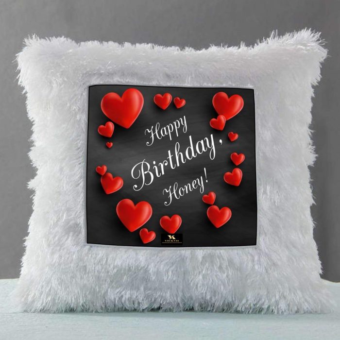 Vickvii Printed Happy Birthday Honey  Led Cushion With Filler (38*38CM) | Save 33% - Rajasthan Living 6