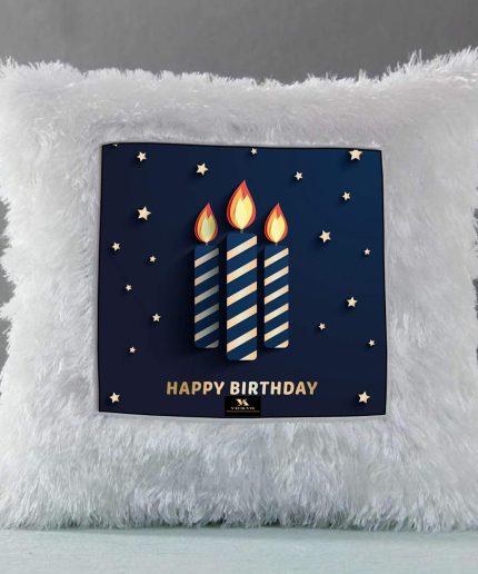 Vickvii Printed Happy Birthday With Candles Led Cushion With Filler (38*38CM) | Save 33% - Rajasthan Living 3
