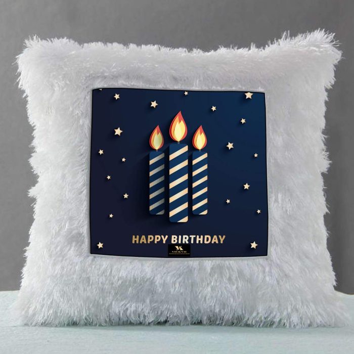 Vickvii Printed Happy Birthday With Candles Led Cushion With Filler (38*38CM) | Save 33% - Rajasthan Living 6
