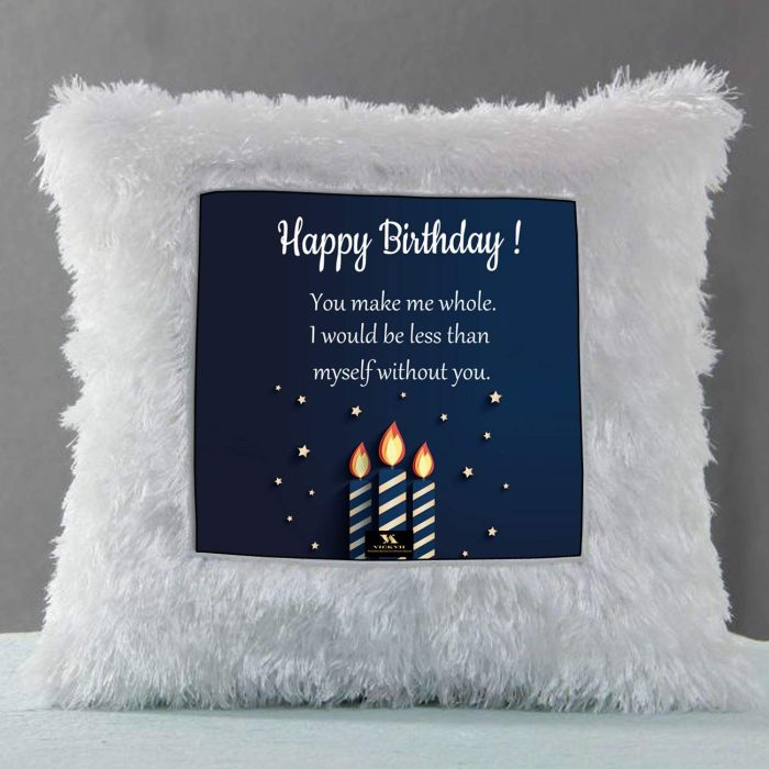Vickvii Printed Happy Birthday You Make Me Whole Led Cushion With Filler (38*38CM) | Save 33% - Rajasthan Living 6