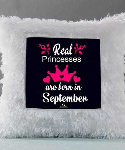 Vickvii Printed Real Princess Are Born In September Led Cushion With Filler (38*38CM) | Save 33% - Rajasthan Living 3