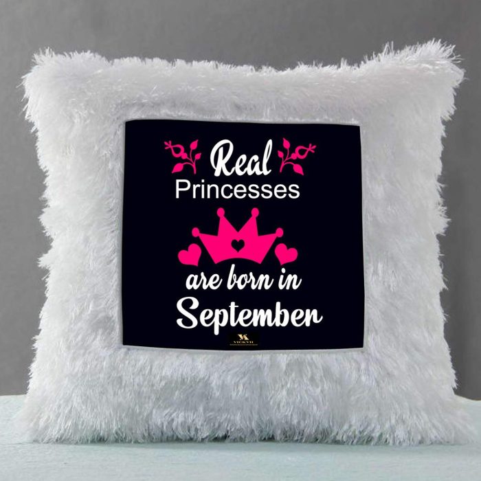 Vickvii Printed Real Princess Are Born In September Led Cushion With Filler (38*38CM) | Save 33% - Rajasthan Living 6