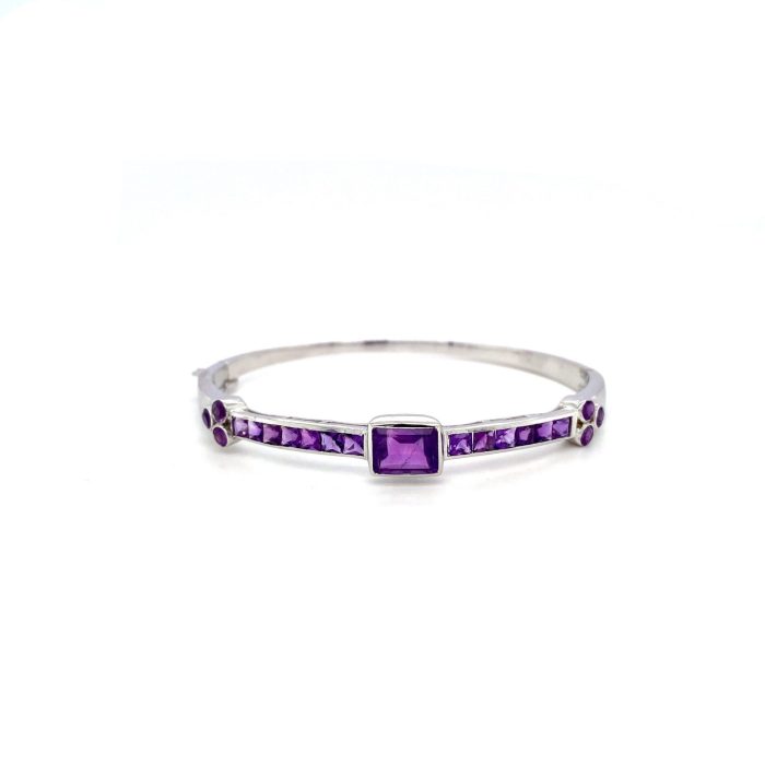 Amethyst Bangle in 925 Sterling Silver | Save 33% - Rajasthan Living 5