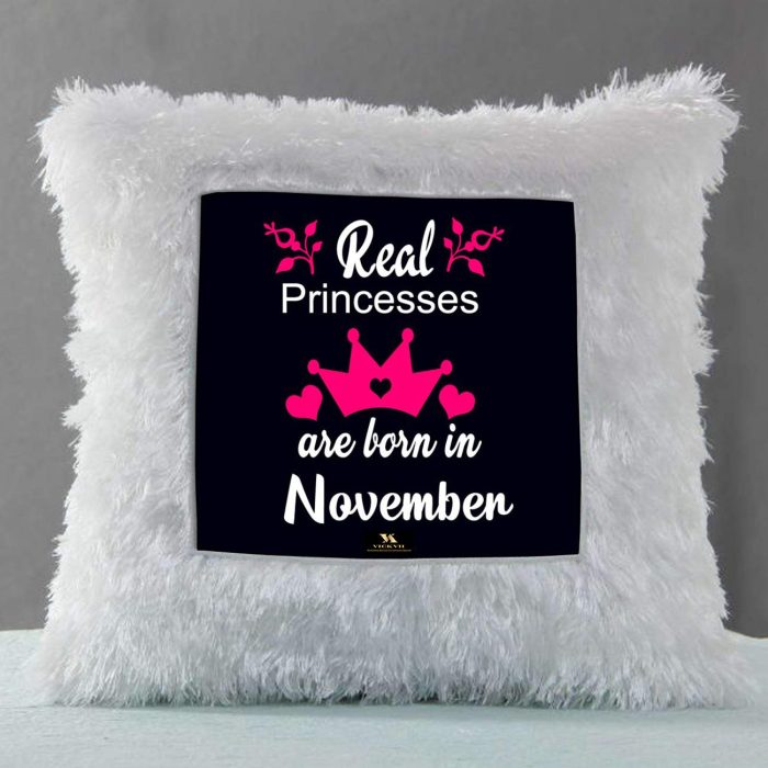 Vickvii Printed Real Princess Are Born In November Led Cushion With Filler (38*38CM) | Save 33% - Rajasthan Living 6