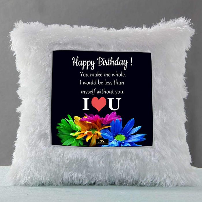 Vickvii Printed Happy Birthday You Make Me  Whole I Love You Led Cushion With Filler (38*38CM) | Save 33% - Rajasthan Living 6