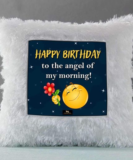 Vickvii Printed Happy Birthday To The Angle Of My Morning Led Cushion With Filler (38*38CM) | Save 33% - Rajasthan Living 7