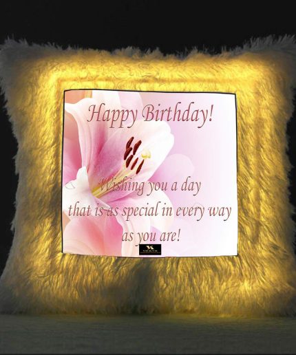 Vickvii Printed Happy Birthday Special In EveryWay Led Cushion With Filler (38*38CM) | Save 33% - Rajasthan Living