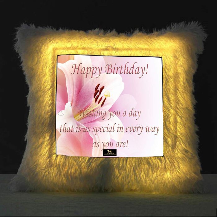 Vickvii Printed Happy Birthday Special In EveryWay Led Cushion With Filler (38*38CM) | Save 33% - Rajasthan Living 5