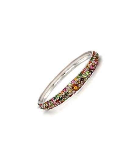 Multi Tourmaline Bangle in 925 Sterling Silver | Save 33% - Rajasthan Living 3