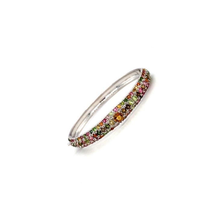 Multi Tourmaline Bangle in 925 Sterling Silver | Save 33% - Rajasthan Living 6