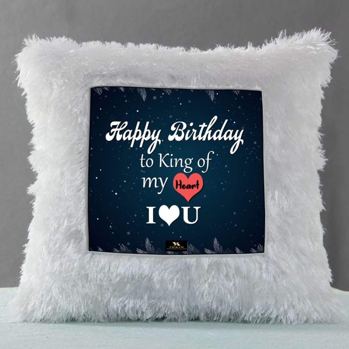 Vickvii Printed Happy Birthday To King Of My Heart Led Cushion With Filler (38*38CM) | Save 33% - Rajasthan Living 6