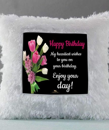 Vickvii Printed Happy Birthday Enjoy Your Day Led Cushion With Filler (38*38CM) | Save 33% - Rajasthan Living 7