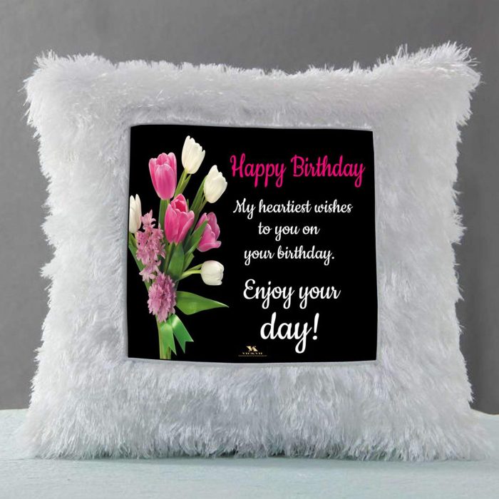Vickvii Printed Happy Birthday Enjoy Your Day Led Cushion With Filler (38*38CM) | Save 33% - Rajasthan Living 6