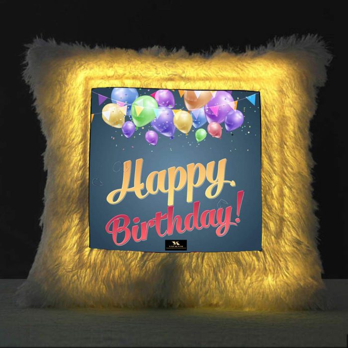 Vickvii Printed Happy Birthday With Baloons Led Cushion With Filler (38*38CM) | Save 33% - Rajasthan Living 5