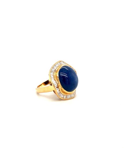 Sapphire Star and Diamond Ring in 18K Yellow Gold | Save 33% - Rajasthan Living 3