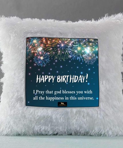 Vickvii Printed Happy Birthday And GodBless You Led Cushion With Filler (38*38CM) | Save 33% - Rajasthan Living 3