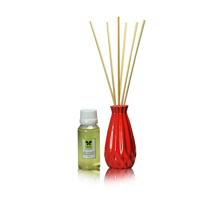 Iris New Apple Cinnamon Fragances Reed Diffuser Set with Oil 60ml With Ceramic Pot & Diffuser Stick | Save 33% - Rajasthan Living 6
