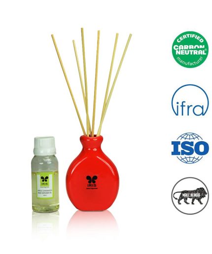 Iris New Apple Cinnamon Fragances Reed Diffuser Set with Oil 60ml With Ceramic Pot & Diffuser Stick | Save 33% - Rajasthan Living