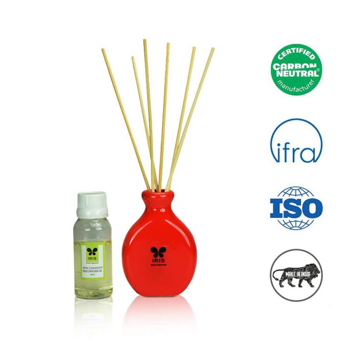 Iris New Apple Cinnamon Fragances Reed Diffuser Set with Oil 60ml With Ceramic Pot & Diffuser Stick | Save 33% - Rajasthan Living 5