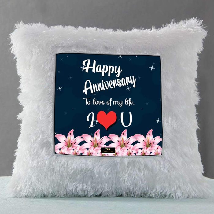 Vickvii Printed Happy Anniversary To Love Of my Life Led Cushion With Filler (38*38CM) | Save 33% - Rajasthan Living 6