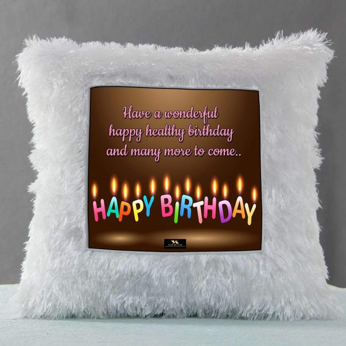 Vickvii Printed Happy Birthday Have A wonderful Happy Healthy Birthday Led Cushion With Filler (38*38CM) | Save 33% - Rajasthan Living 6