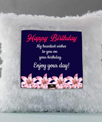 Vickvii Printed Happy Birthday With My Heartiest Wishes Led Cushion With Filler (38*38CM) | Save 33% - Rajasthan Living 3