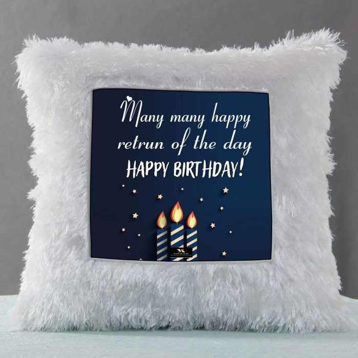 Vickvii Printed Many Many Happy Return Of The Day Led Cushion With Filler (38*38CM) | Save 33% - Rajasthan Living 6