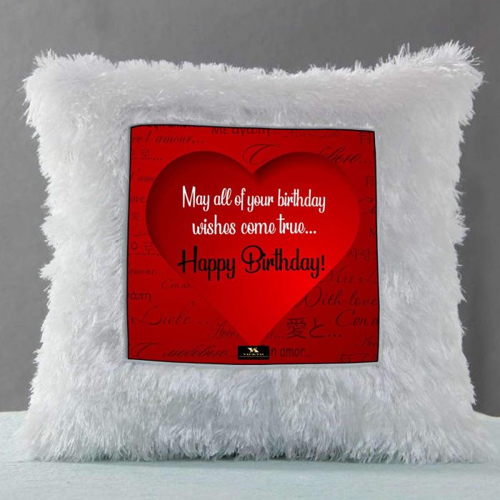 Vickvii Printed Happy Birthday With Red Heart Led Cushion With Filler (38*38CM) | Save 33% - Rajasthan Living 6