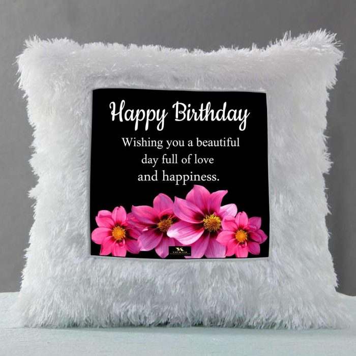 Vickvii Printed Happy Birthday With Full Of Love And Happines Led Cushion With Filler (38*38CM) | Save 33% - Rajasthan Living 6