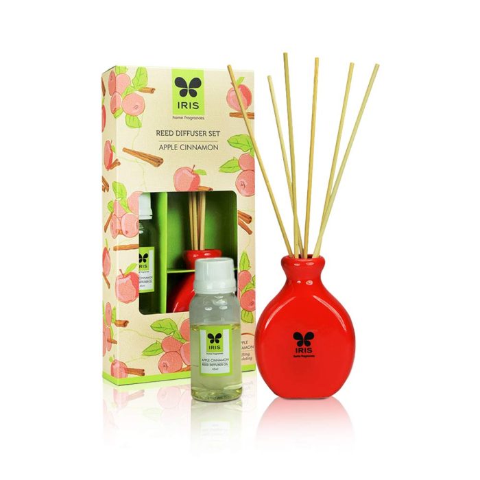 Iris New Apple Cinnamon Fragances Reed Diffuser Set with Oil 60ml With Ceramic Pot & Diffuser Stick | Save 33% - Rajasthan Living 9