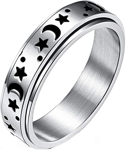 Moon Star Spinner Ring, Women 925 Sterling Silver Ring, Love Ring, Worry Ring, Meditation Ring, Birthday Events, Silver Ring, Statement Ring | Save 33% - Rajasthan Living 3