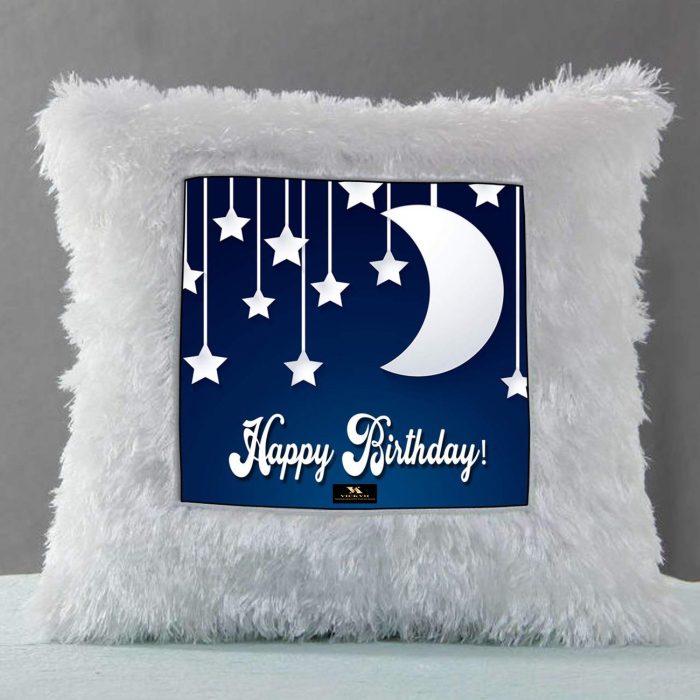 Vickvii Printed Happy Birthday With Moon And Star Led Cushion With Filler (38*38CM) | Save 33% - Rajasthan Living 6
