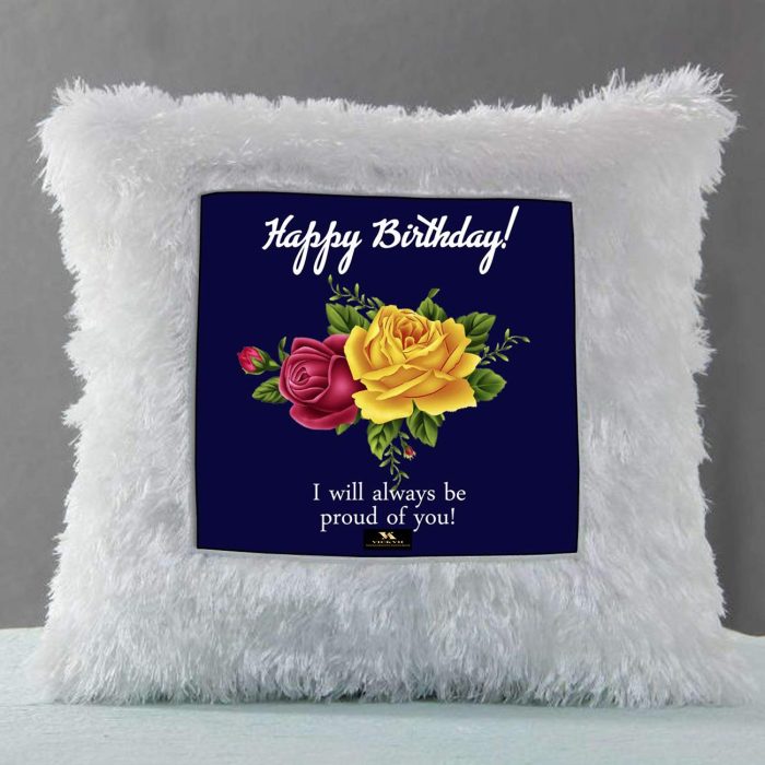 Vickvii Printed Happy Birthday I Will Always Be Proud Of You Led Cushion With Filler (38*38CM) | Save 33% - Rajasthan Living 6