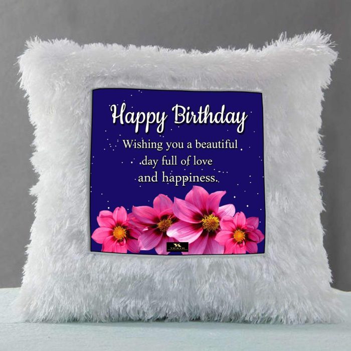 Vickvii Printed Happy Birthday With Wishing You A Beautiful Day Led Cushion With Filler (38*38CM) | Save 33% - Rajasthan Living 6