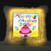Vickvii Printed Happy Birthday With Cake  Led Cushion With Filler (38*38CM) | Save 33% - Rajasthan Living 8