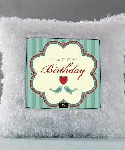 Vickvii Printed Happy Birthday With Cute Birds Led Cushion With Filler (38*38CM) | Save 33% - Rajasthan Living 3