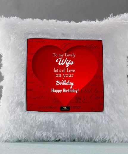 Vickvii Printed Happy Birthday To My Lovely Wife Led Cushion With Filler (38*38CM) | Save 33% - Rajasthan Living 3