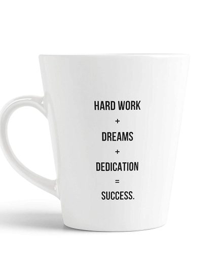 Aj Prints Hardwork Dreams Dedication Success Printed Conical Coffee/Tea Mug-350ml-White | Save 33% - Rajasthan Living