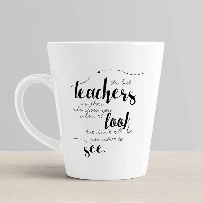 Aj Prints Teacher Quote Ceramic Conical Coffee Mug-350ml-White-Tea/Milk Cup | Save 33% - Rajasthan Living 6