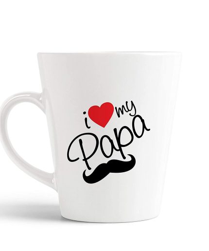 Aj Prints I Love My Papa Best Quotes Printed Ceramic Conical Mug for Dad 325ml, White | Save 33% - Rajasthan Living