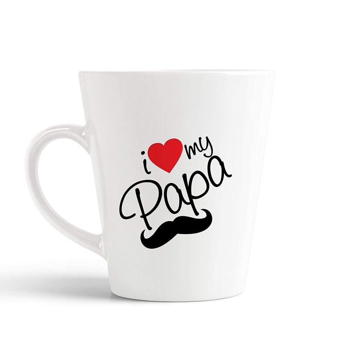 Aj Prints I Love My Papa Best Quotes Printed Ceramic Conical Mug for Dad 325ml, White | Save 33% - Rajasthan Living 5