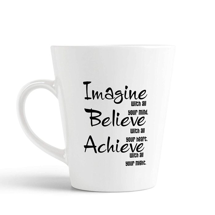 Aj Prints Imagine-Believe -Achieve Quotes Printed Conical Coffee Mug- Ideal Gift for Friends-White | Save 33% - Rajasthan Living 5