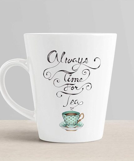 Aj Prints Always Time for Tea Printed Conical Coffee Mug-Set of 1Tea Cup-White-12Oz Ceramic Coffee Mug | Save 33% - Rajasthan Living 3