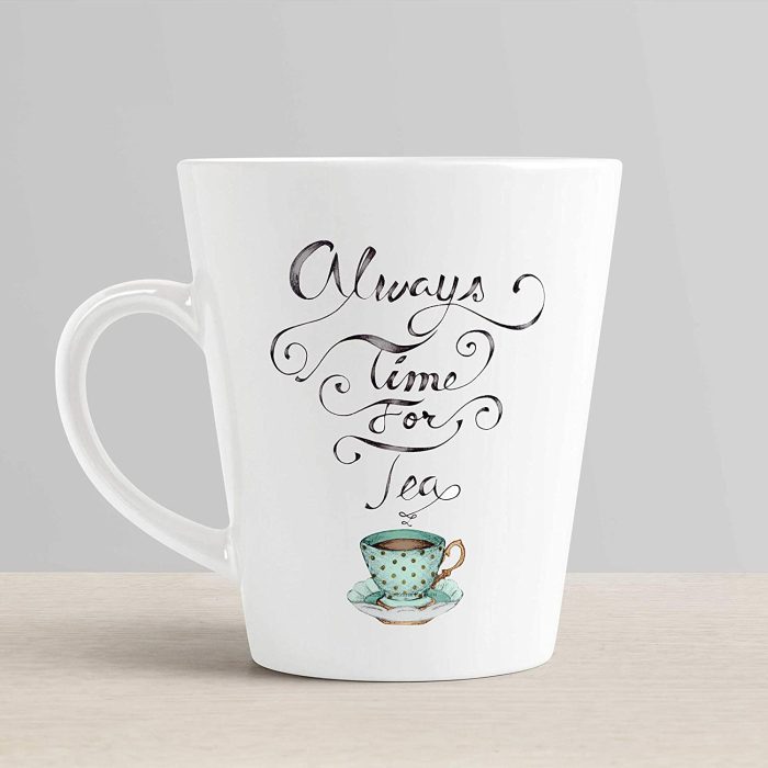 Aj Prints Always Time for Tea Printed Conical Coffee Mug-Set of 1Tea Cup-White-12Oz Ceramic Coffee Mug | Save 33% - Rajasthan Living 6